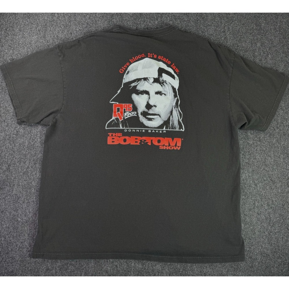 Bob and Tom Donnie Baker Q95 Rocks Comedy Radio Show Black Mens T Shirt XXL 2XL